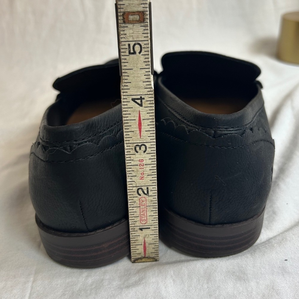 Lucky Brand Black Leather Loafers Size 11 Dark‎ Academia Quiet Luxury Old Money - Picture 7 of 9